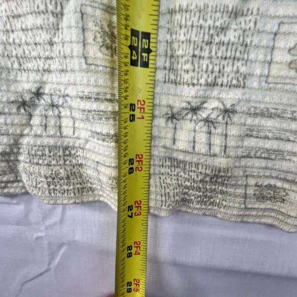 Tommy Bahama Polo Shirt Men Large Beige Green Totem Relaxed Comfort Casual - Picture 8 of 9